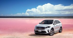 Kia Sorento in the desert on a cloudy day | Gunther Kia