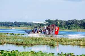 Airboat Riding across water - Kia Dealer