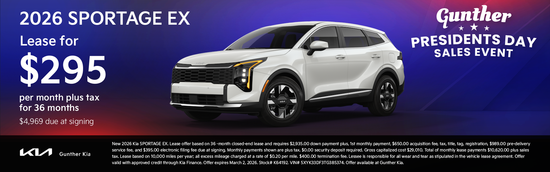 Sportage Lease Specials Feb 2026