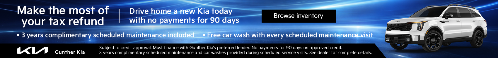  New Kia no payments for 90 days 