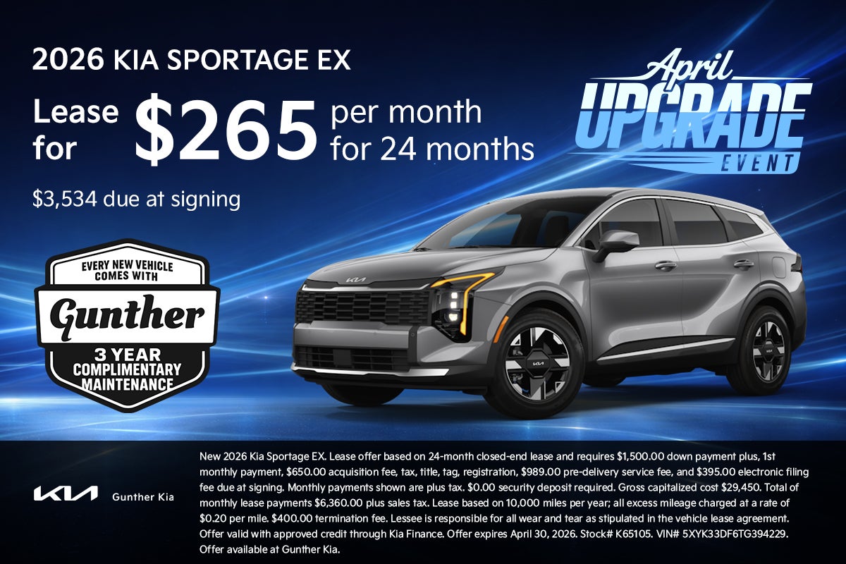 Kia Sportage EX Lease Specials - April 2026