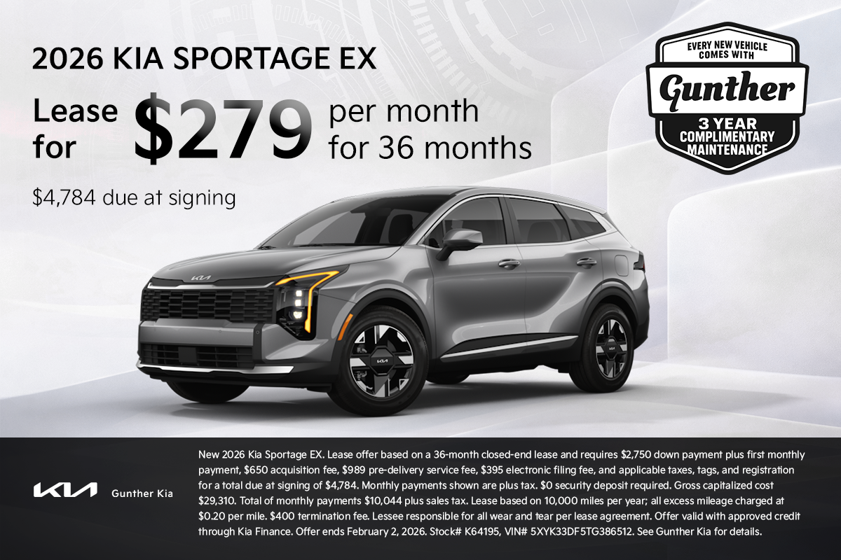 2026 Kia Sportage EX - Lease Specials - Jan 2026