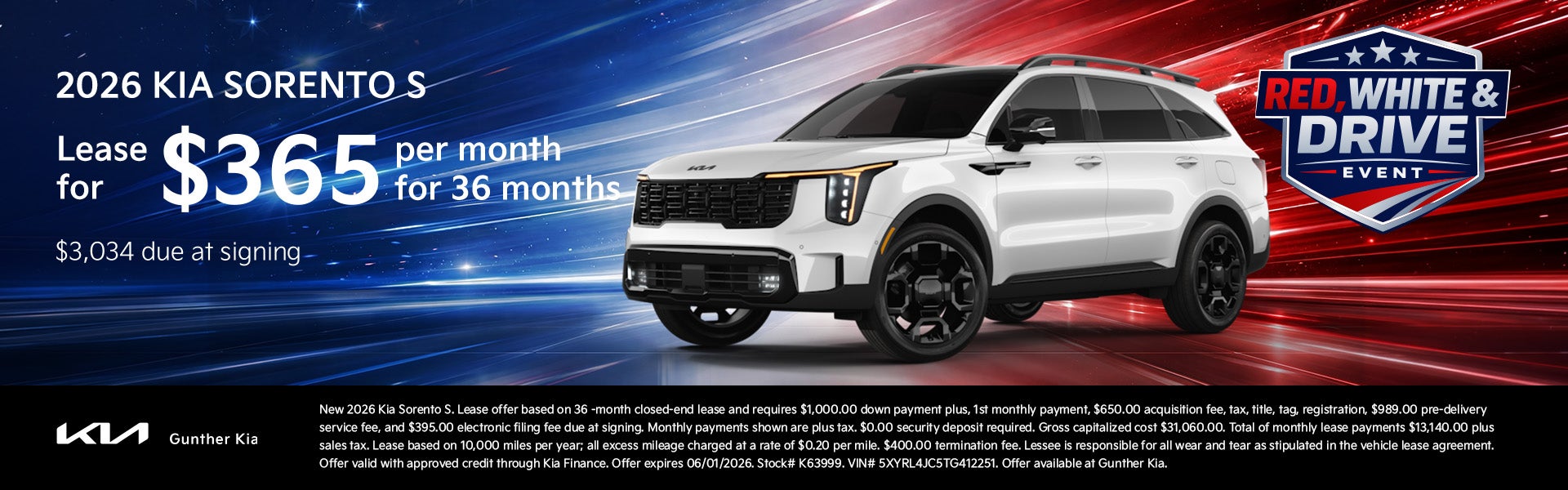 Sorento Lease Offer - May 2026