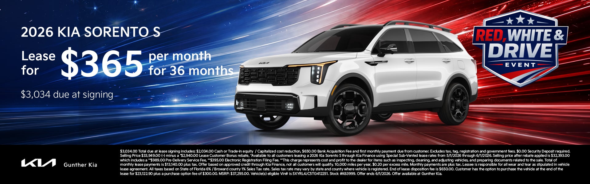 Sorento Lease Offer - May 2026