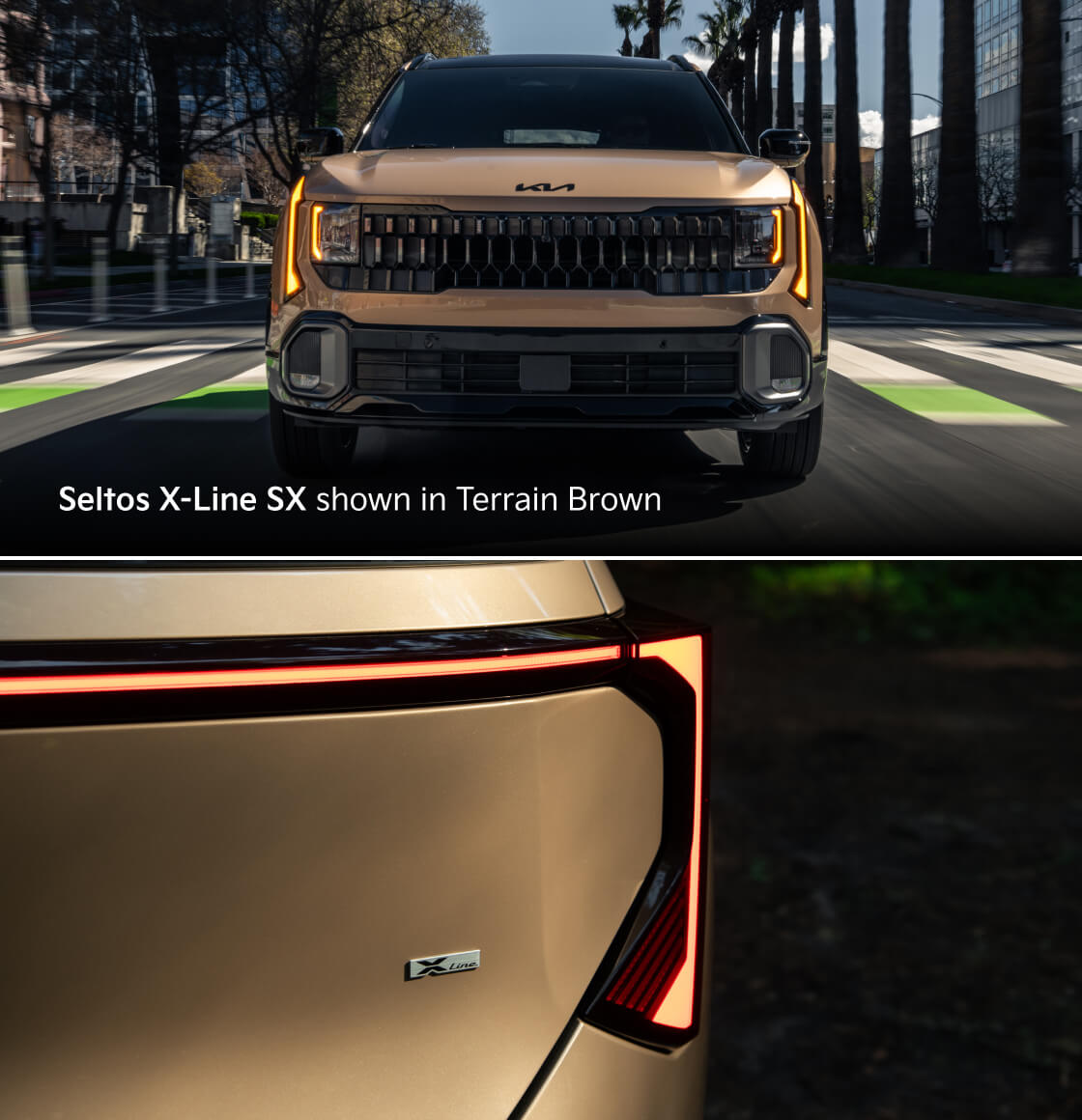 Seltos X-Line SX shown in Terrain Brown