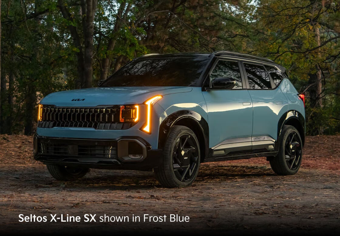 Seltos X-Line SX shown in Frost Blue